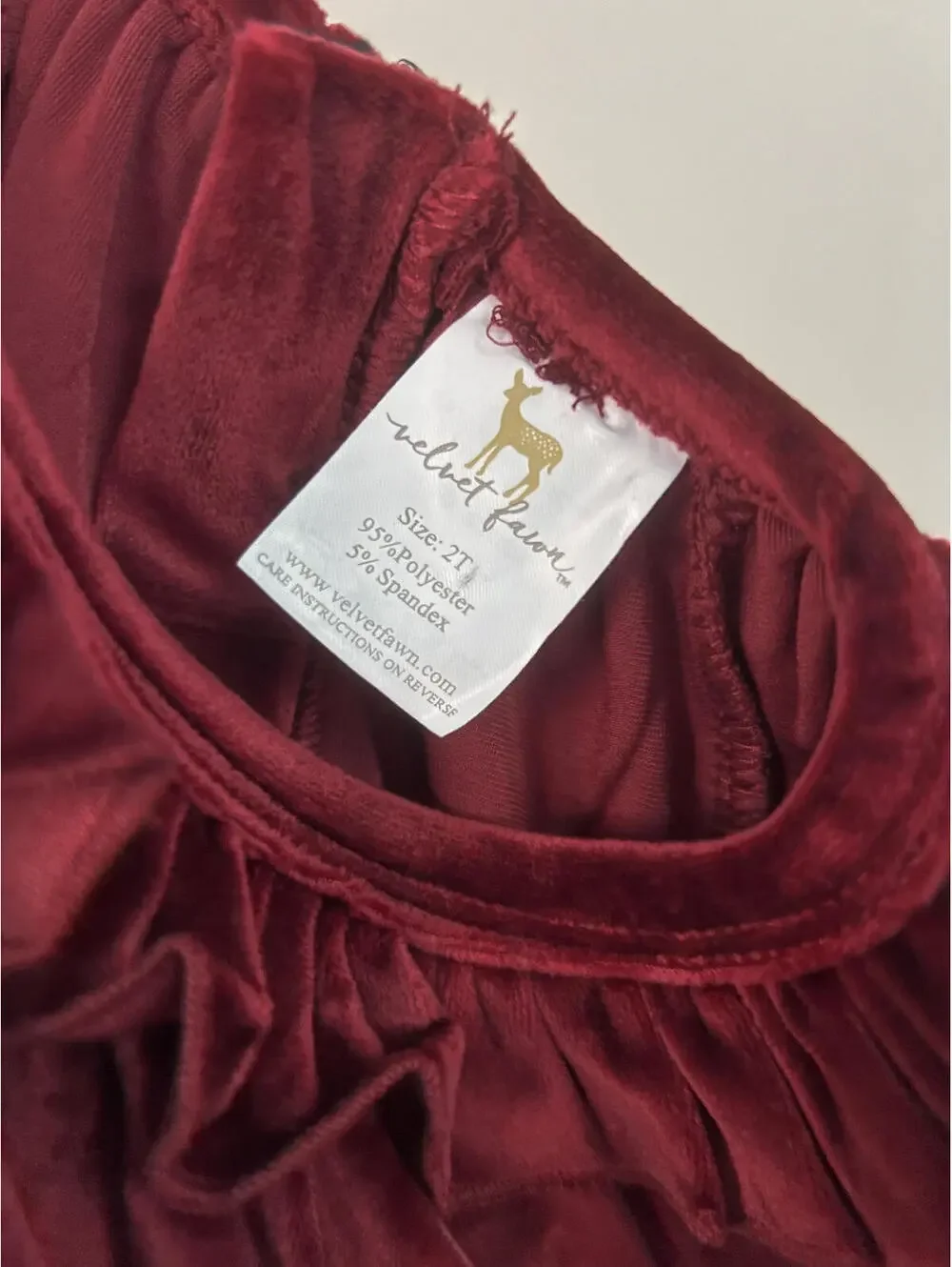 Velvet Fawn Burgundy Velvet Holiday Dress